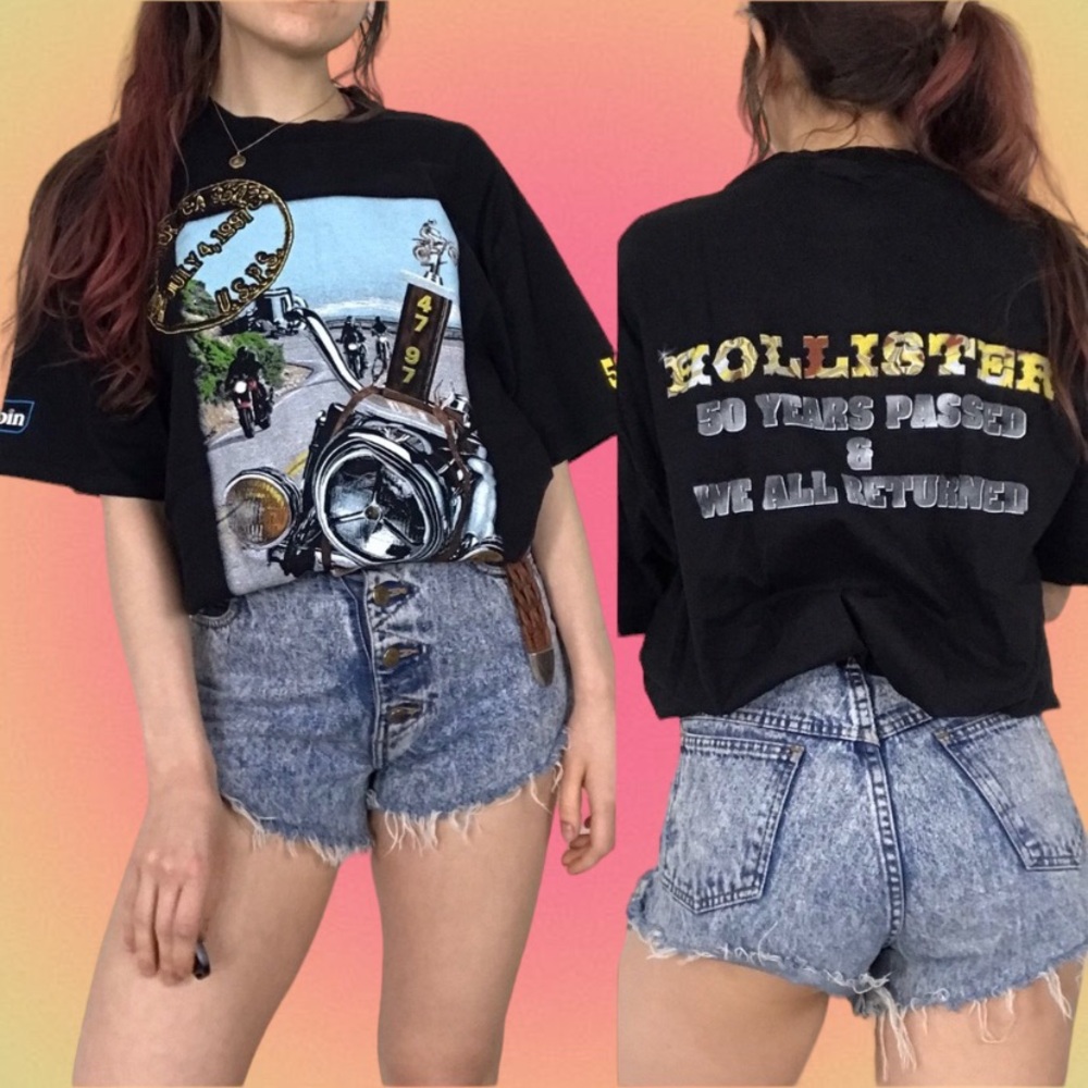Vintage 1997 Motorcycle California Black T-Shirt